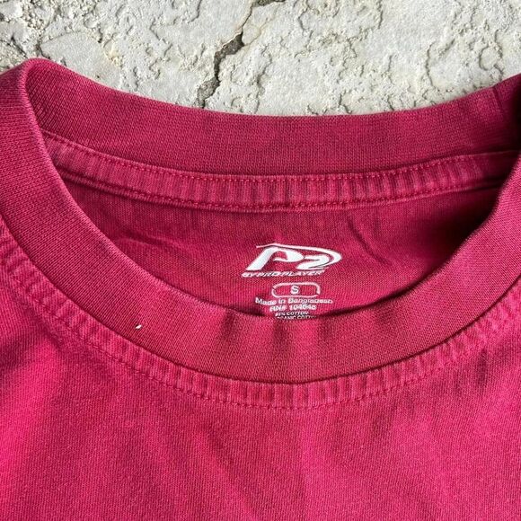 2000s University of Alabama Burgundy Spellout Logo tee. Sz S - Picture 4 of 4